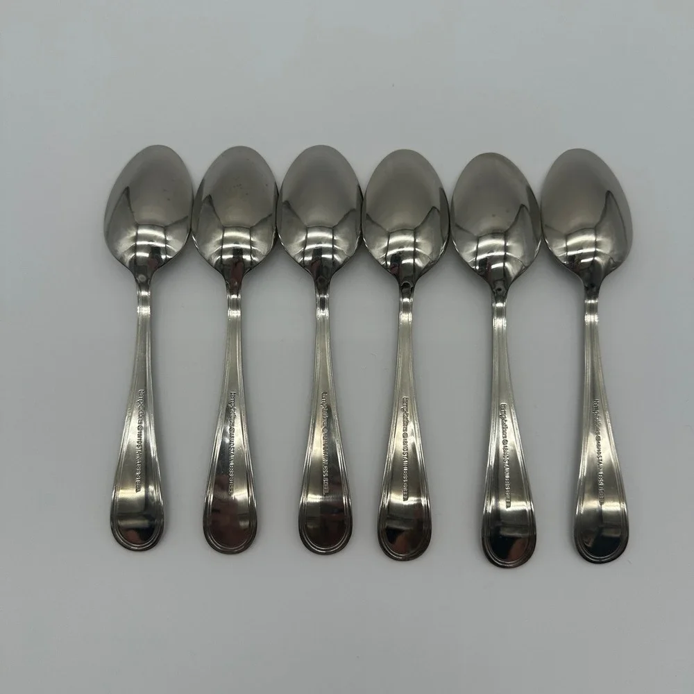 Temptations 18/10 Stainless Steel Pumpkin Patch Teaspoons Set of 6 Autumn Fall